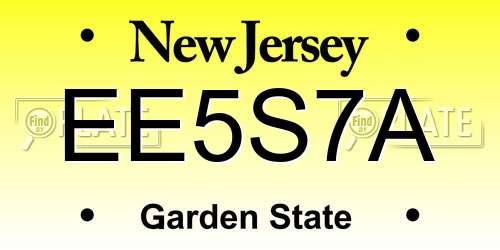 EE5S7A New Jersey License Plate