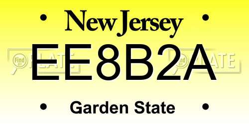 EE8B2A New Jersey License Plate