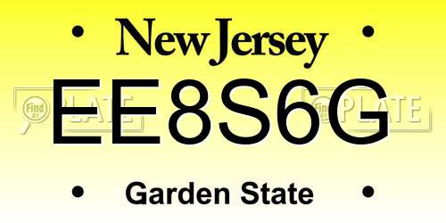 EE8S6G New Jersey License Plate