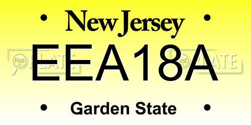 EEA18A New Jersey License Plate