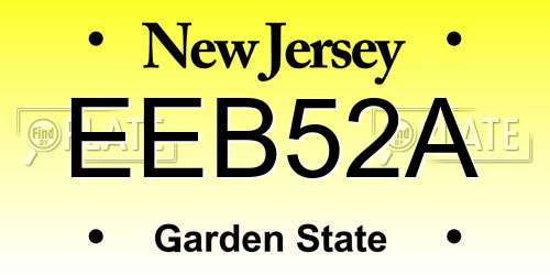 EEB52A New Jersey License Plate