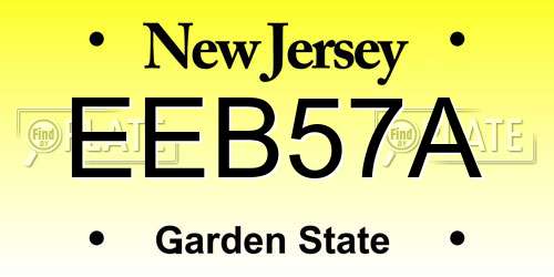 EEB57A New Jersey License Plate