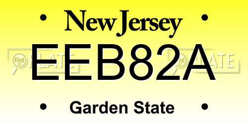 EEB82A New Jersey License Plate