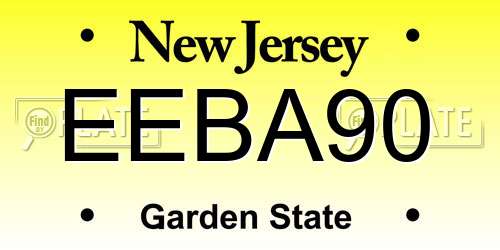 EEBA90 New Jersey License Plate