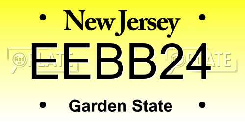 EEBB24 New Jersey License Plate