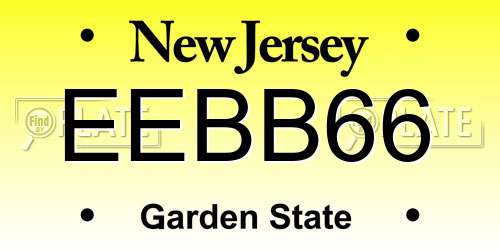 EEBB66 New Jersey License Plate