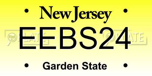 EEBS24 New Jersey License Plate