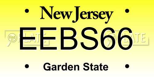 EEBS66 New Jersey License Plate