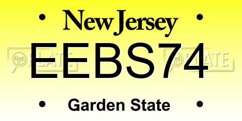 EEBS74 New Jersey License Plate