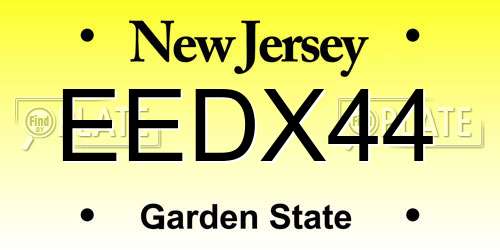EEDX44 New Jersey License Plate
