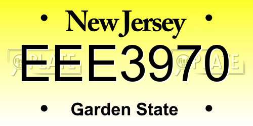 EEE3970 New Jersey License Plate