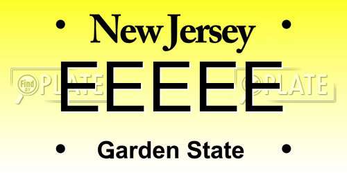 EEEEE New Jersey License Plate