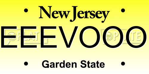 EEEVOOO New Jersey License Plate