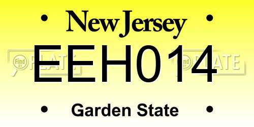 EEH014 New Jersey License Plate