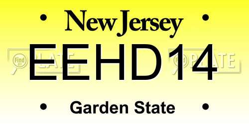 EEHD14 New Jersey License Plate