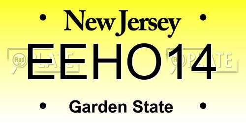 EEHO14 New Jersey License Plate