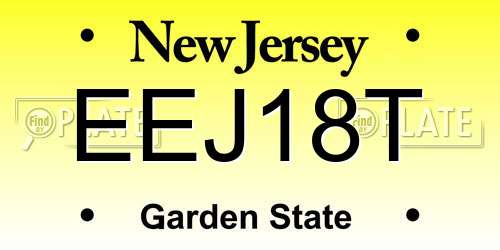 EEJ18T New Jersey License Plate