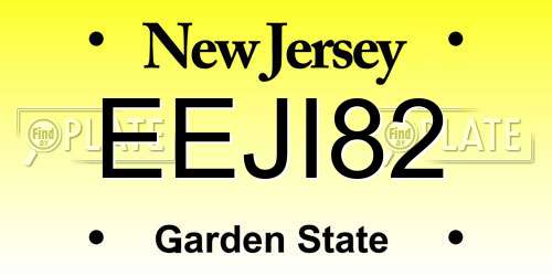 EEJI82 New Jersey License Plate