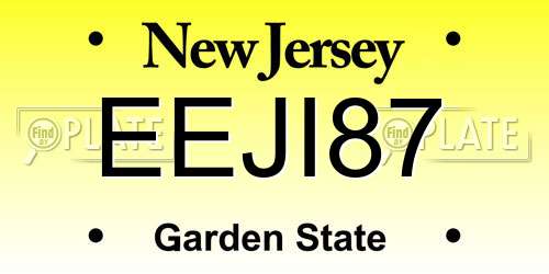 EEJI87 New Jersey License Plate