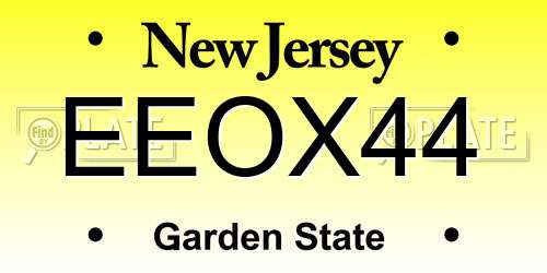 EEOX44 New Jersey License Plate