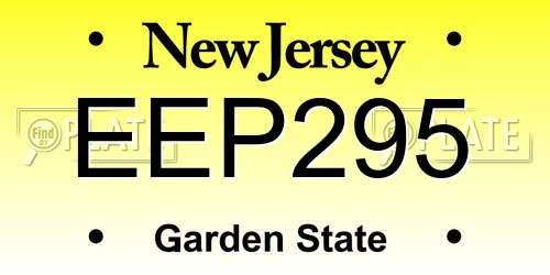 EEP295 New Jersey License Plate