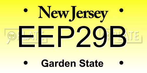 EEP29B New Jersey License Plate