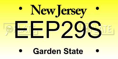 EEP29S New Jersey License Plate