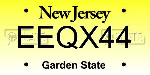 EEQX44 New Jersey License Plate