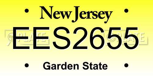 EES2655 New Jersey License Plate