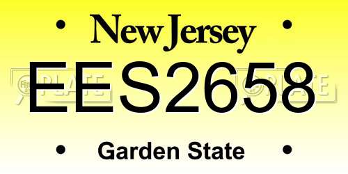 EES2658 New Jersey License Plate