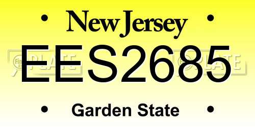 EES2685 New Jersey License Plate