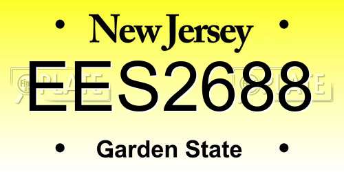 EES2688 New Jersey License Plate