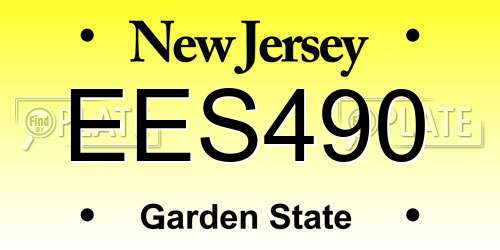 EES490 New Jersey License Plate