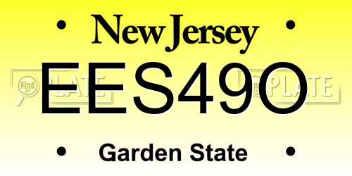 EES49O New Jersey License Plate