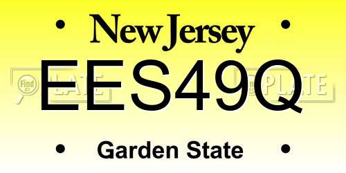EES49Q New Jersey License Plate
