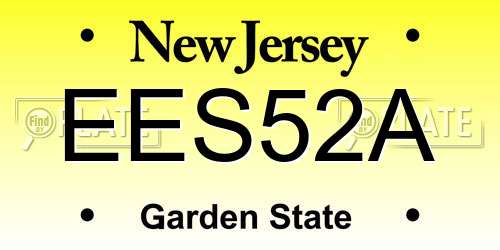 EES52A New Jersey License Plate