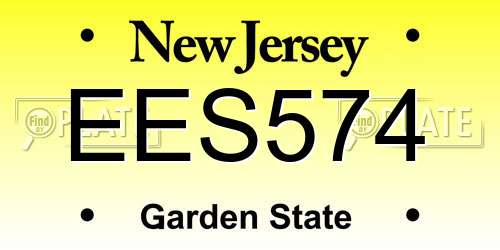EES574 New Jersey License Plate