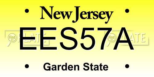 EES57A New Jersey License Plate