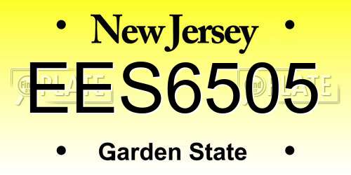 EES6505 New Jersey License Plate