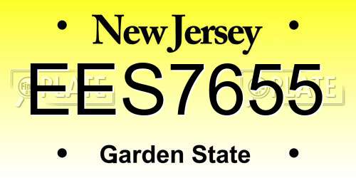 EES7655 New Jersey License Plate