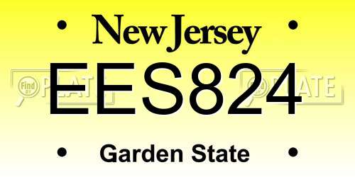 EES824 New Jersey License Plate