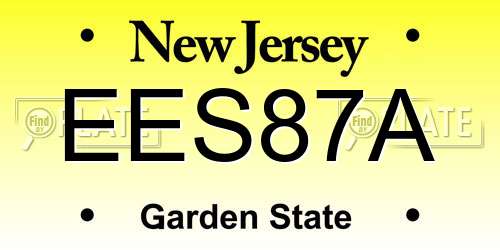 EES87A New Jersey License Plate