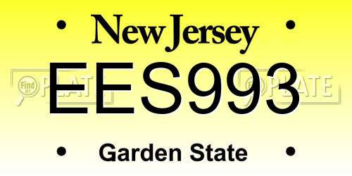 EES993 New Jersey License Plate