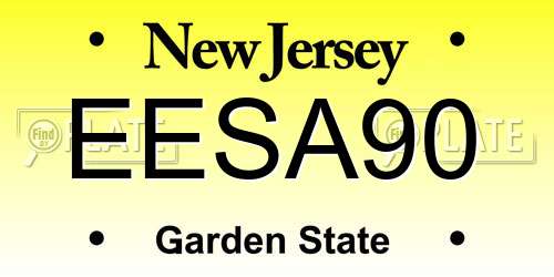 EESA90 New Jersey License Plate