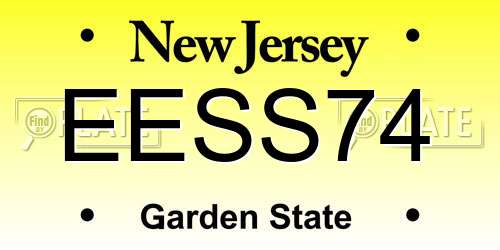 EESS74 New Jersey License Plate