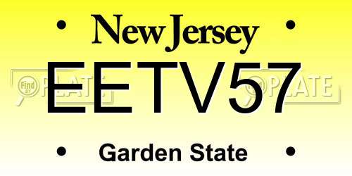 EETV57 New Jersey License Plate