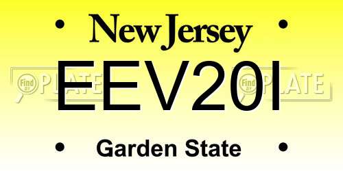 EEV20I New Jersey License Plate