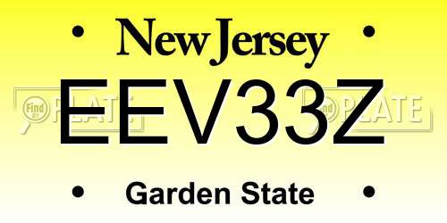 EEV33Z New Jersey License Plate