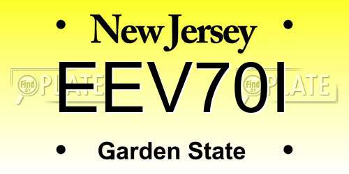 EEV70I New Jersey License Plate