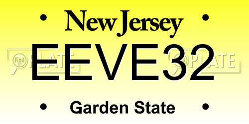 EEVE32 New Jersey License Plate